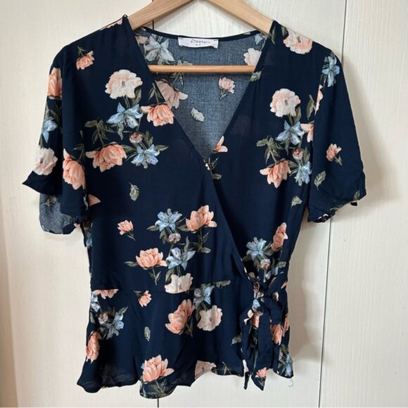 Elodie ~ Floral Peplum Top with Side Tie ~ Womens Size Small - Picture 10 of 10